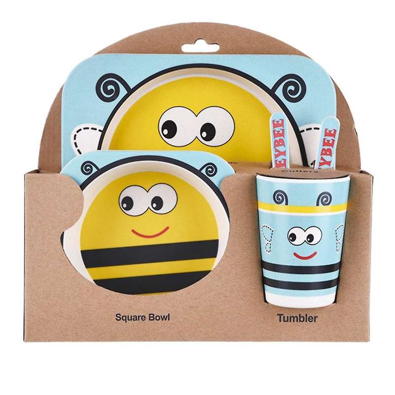 5pcs Baby Bamboo Bowl Baby Feeding Tableware New Year Gift Bowl Set,g