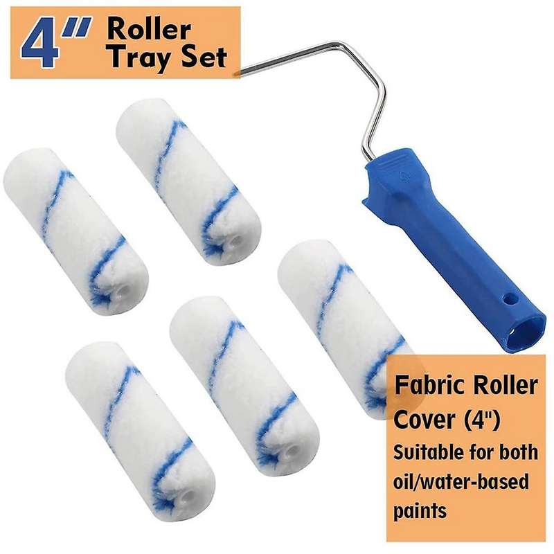 Foam Paint Roller Kit -paint Tray Set 4 Inch Roller Covers for House