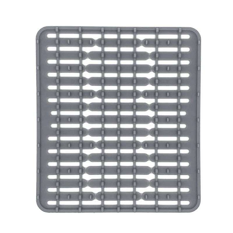 1 Pcs Silicone Sink Mat Drain Mat Multifunctional Wash Basin Mat,gray