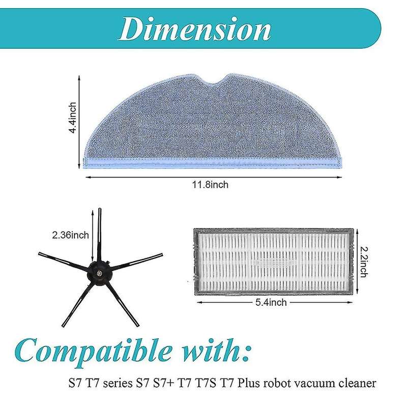 Replacement Parts Side Brushes Filters Mop Pads for Roborock S7 S7+