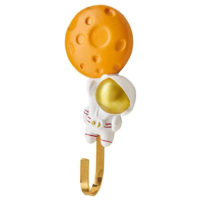 Cartoon Resin Astronaut Figurines Metal Wall Hooks Modern Home A