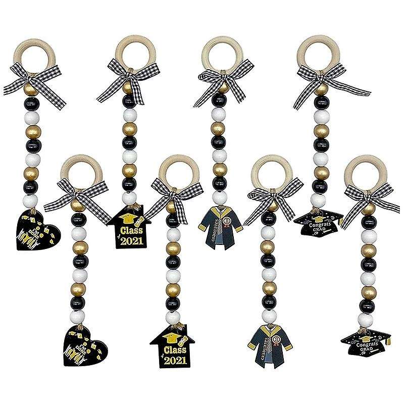 8pcs Graduation 2021 Wood Bead Garland-graduate Hanging Ornament