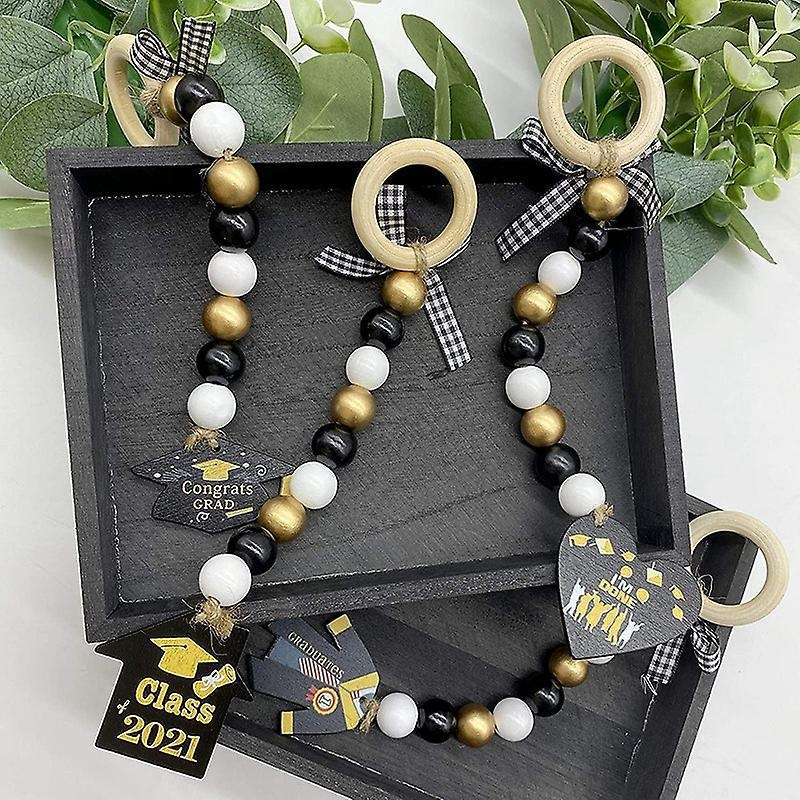 8pcs Graduation 2021 Wood Bead Garland-graduate Hanging Ornament