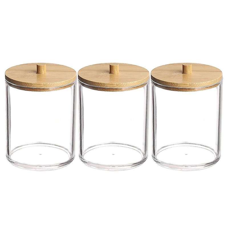 3pcs Storage Box Dresser Desktop with Cover Transparent Dust-proof