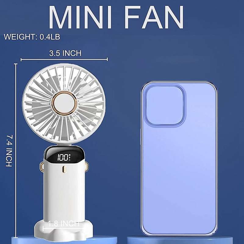 Mini Handheld Fan, Portable Personal Fan Hanging Neck Fan White