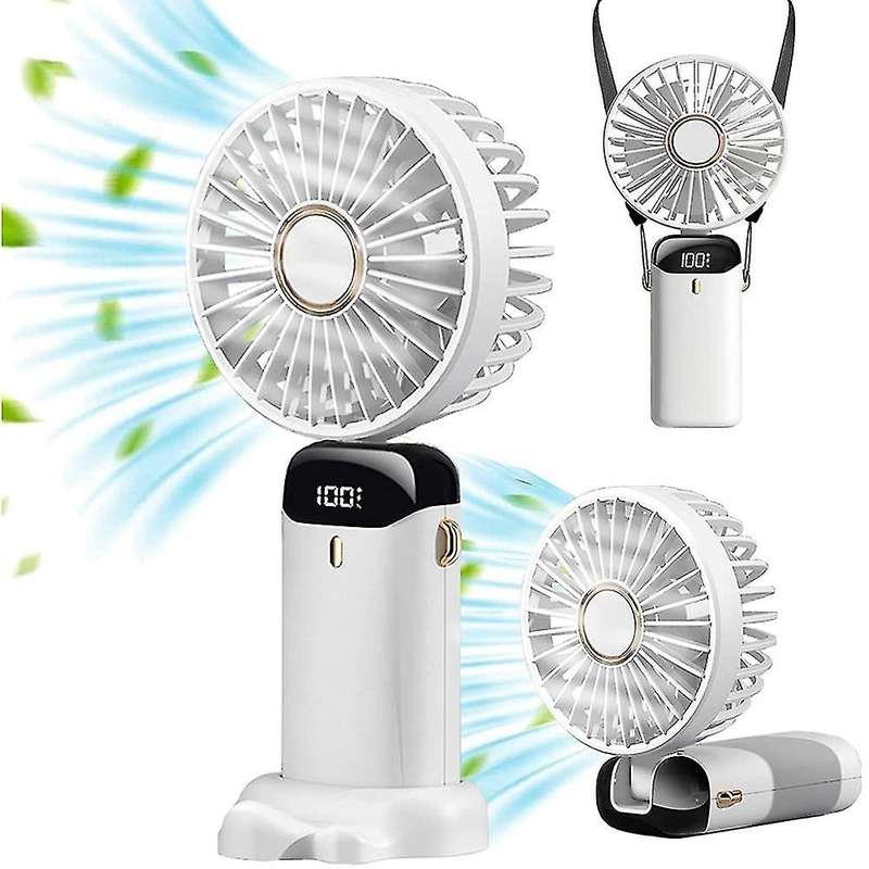 Mini Handheld Fan, Portable Personal Fan Hanging Neck Fan White