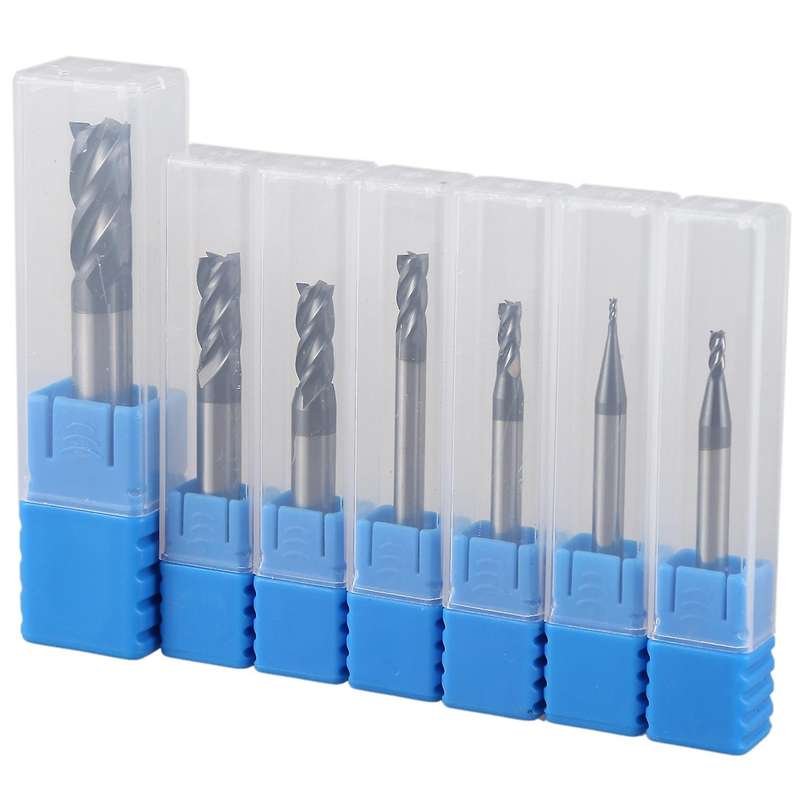 7pcs 4 Flutes End Mill Set Cutter Power Tools 1/2/3/4/5/6/7/8mm