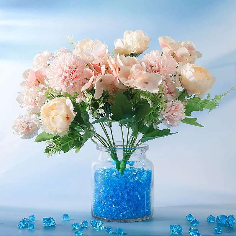 1.1lb/500g Fake Ice Square S Acrylic Stones Lake Blue 1 X 0.7 Inch