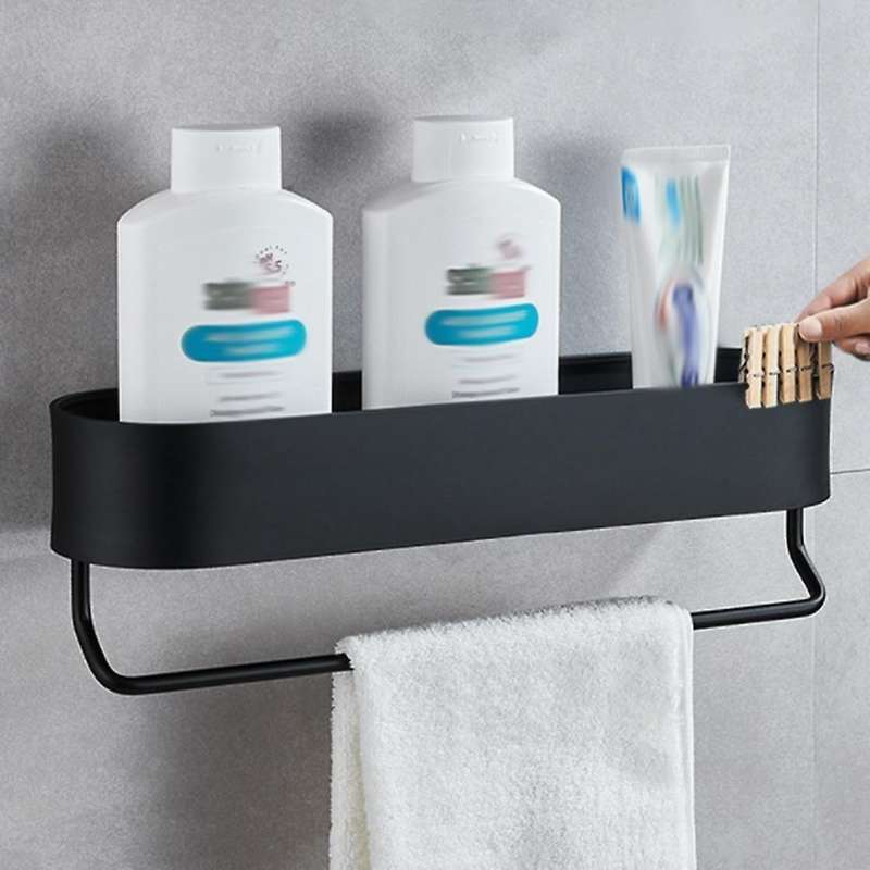 Bathroom Shelf Rack Wall Mounted Shelves Bath Towel Holder Shower -b