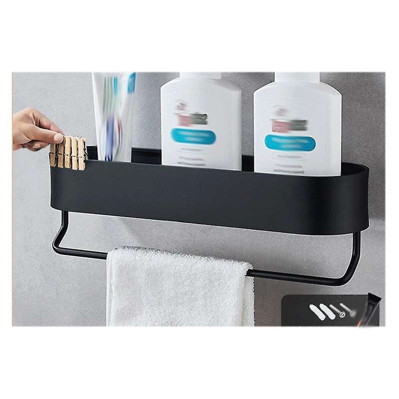 Bathroom Shelf Rack Wall Mounted Shelves Bath Towel Holder Shower -b