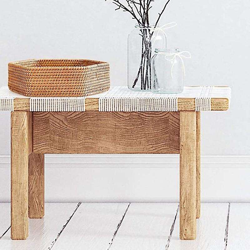 Rattan Woven Tray Basket, for Coffee Table and Ottoman Decor, Medium