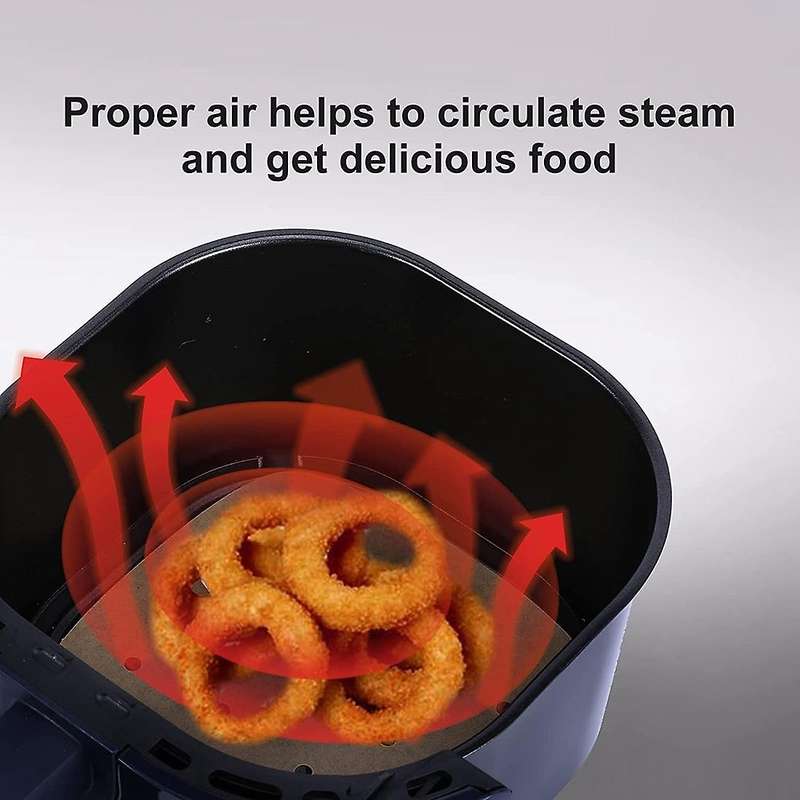 200pcs 6.5inch Square Perforated Air Fryer Parchment Paper,for Bbq,et