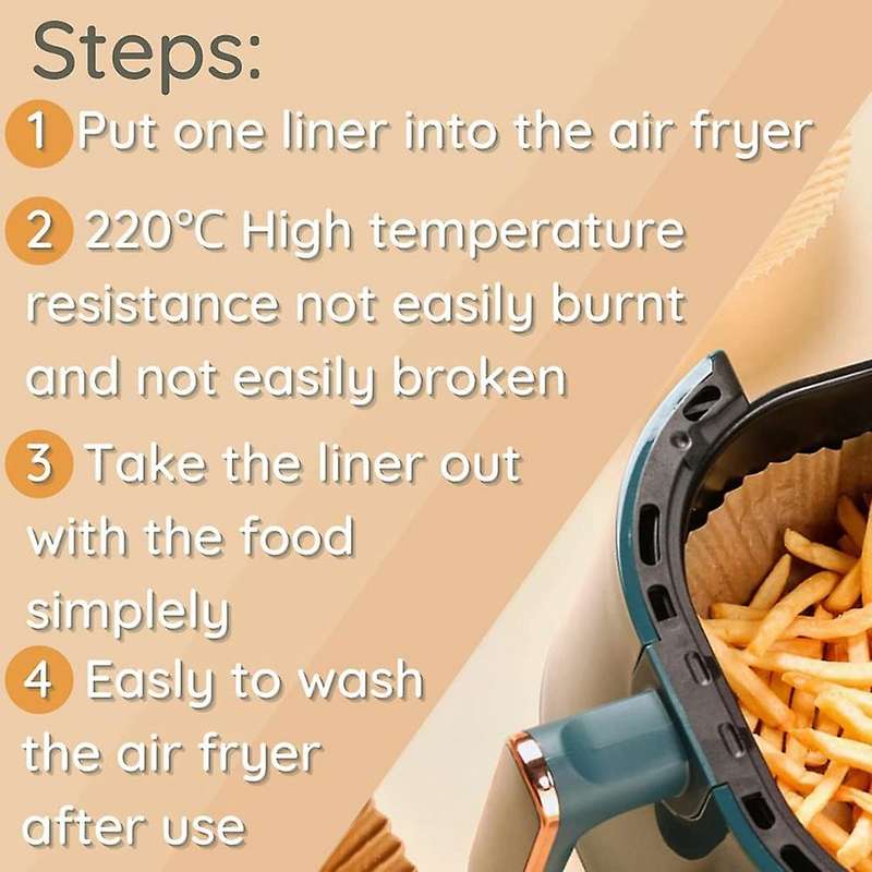 100pcs 7.9 Inch & 6.3 Inch Air Fryer Paper Liner,for Air Fryer,bbq