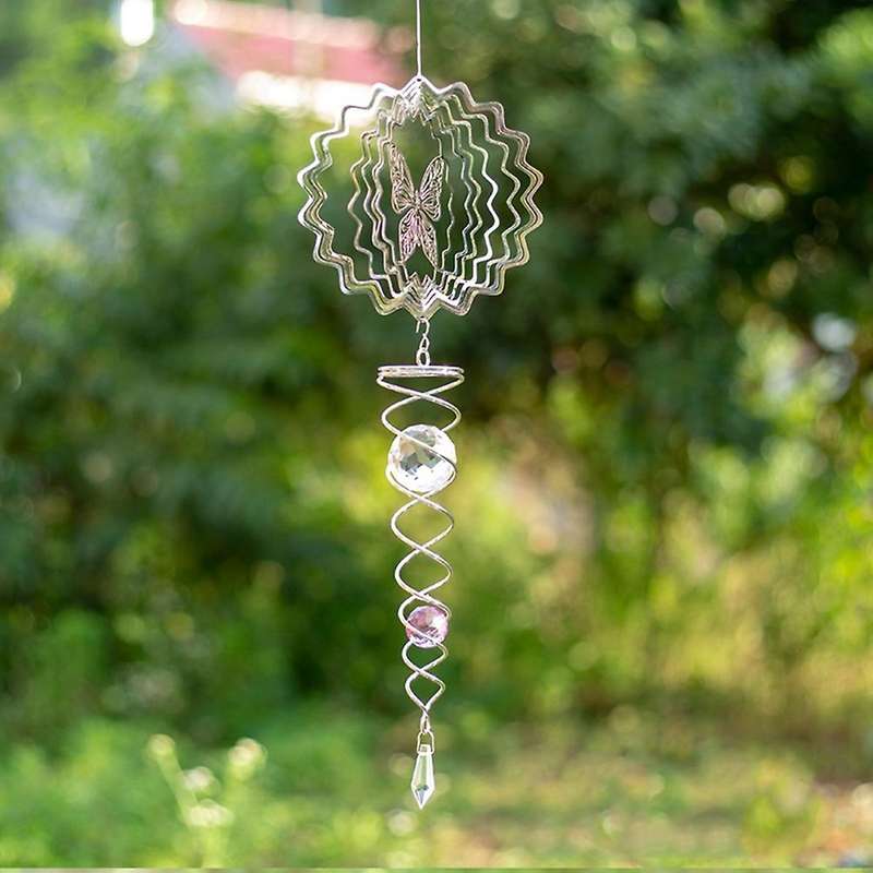 3d Metal Stainless Steel Wind Chimes Spiral Phoenix Tail (butterfly)