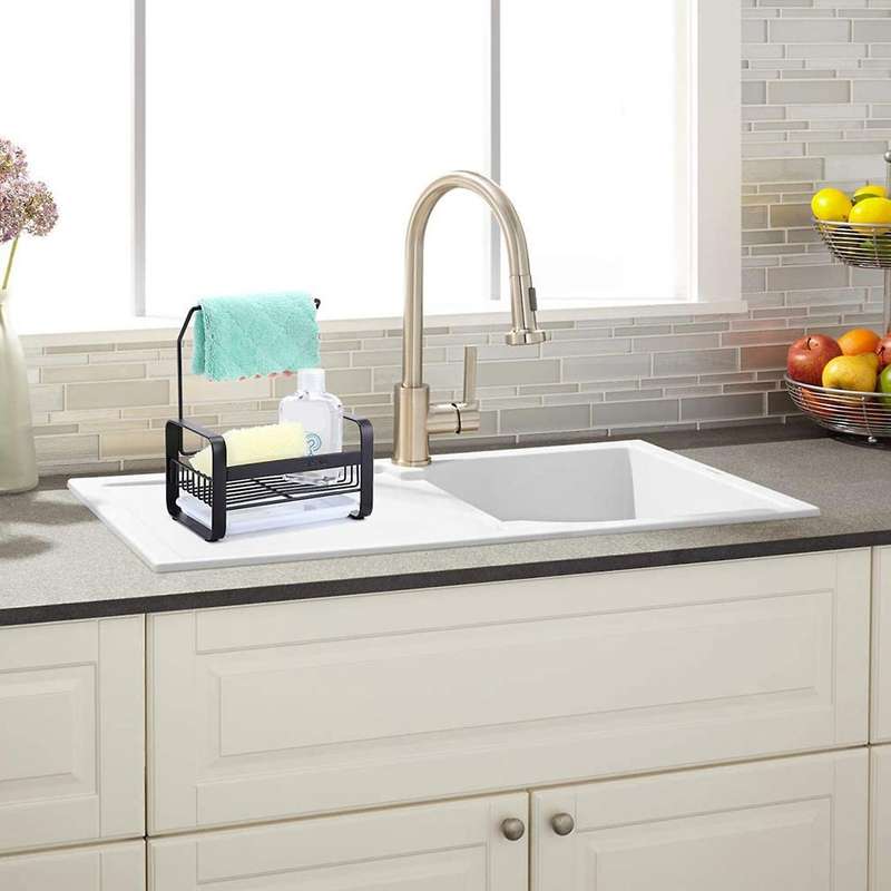 Stainless Steel Sponge Holder with Dishcloth Drying Rack