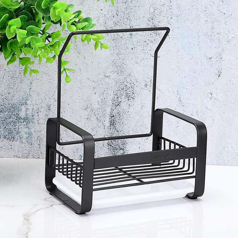 Stainless Steel Sponge Holder with Dishcloth Drying Rack