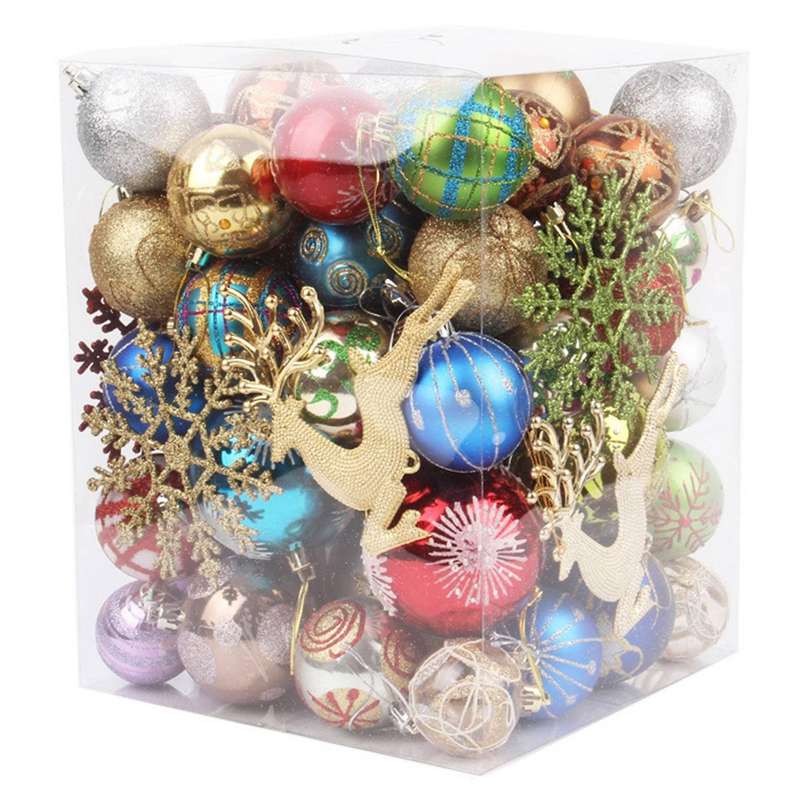 Christmas Balls, Colorful Plastic Shiny Matte Christmas Tree Pendants
