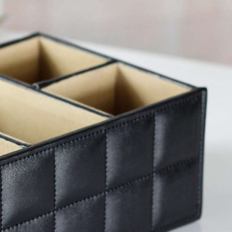 Luxury Pu Leather Storage Box Cosmetic Remote Control Phone Organizer