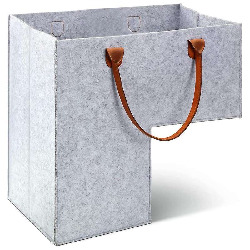 Stair Basket with Handles for 16 Inch Carpeted Stairs Basket Gray