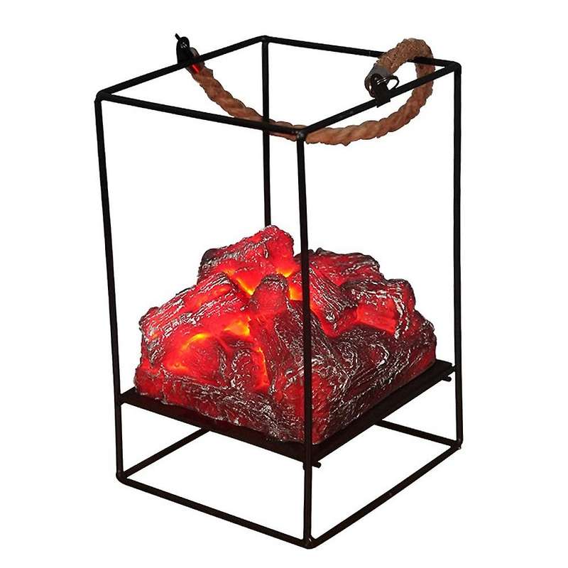 Portable Fireplace Lantern Simulation Charcoal Fire Lamp Light Led L
