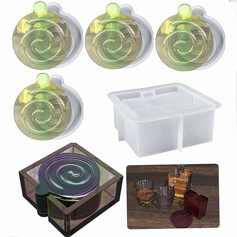 Coaster Molds with Coaster Stand Storage Box for Coaster Casting