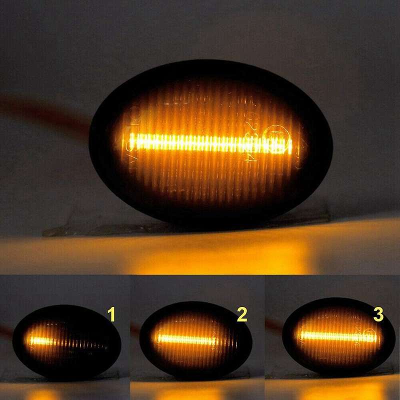 2pcs Led Dynamic Side Marker Lights Turn Signal Blinker Lamps