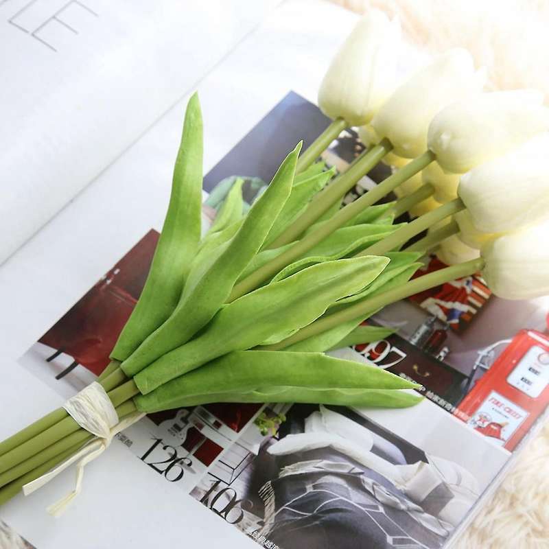 Artificial Flowers,20pcs Tulip Bridal Bouquet for Home Floral Decor
