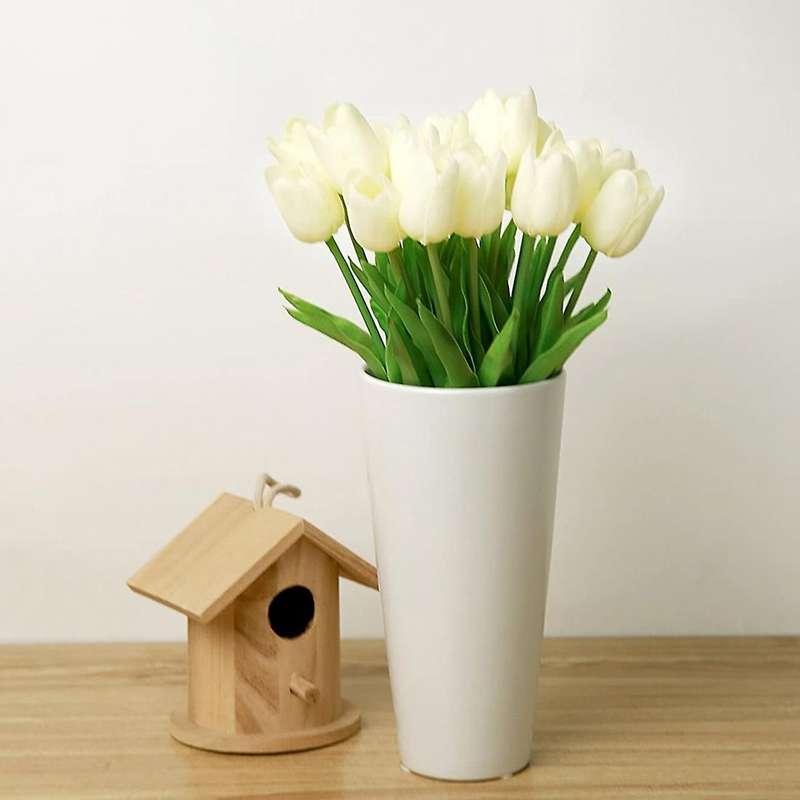 Artificial Flowers,20pcs Tulip Bridal Bouquet for Home Floral Decor