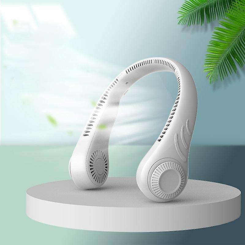 Portable Leafless Hanging Neck Fan,360 Degree Lazy Neckband Fan,green