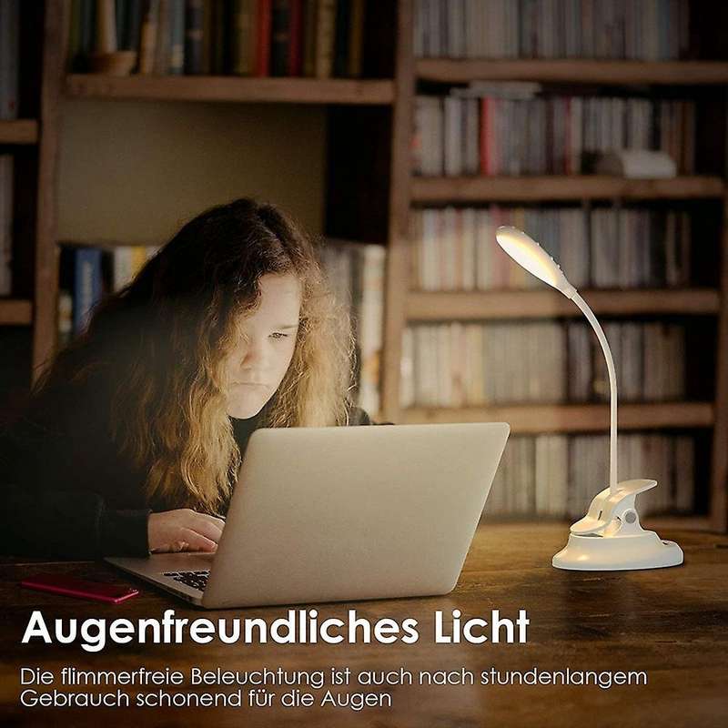 Reading Lamp, Led Clamp Light, Desk Lamps, Usb Rechargeable Battery
