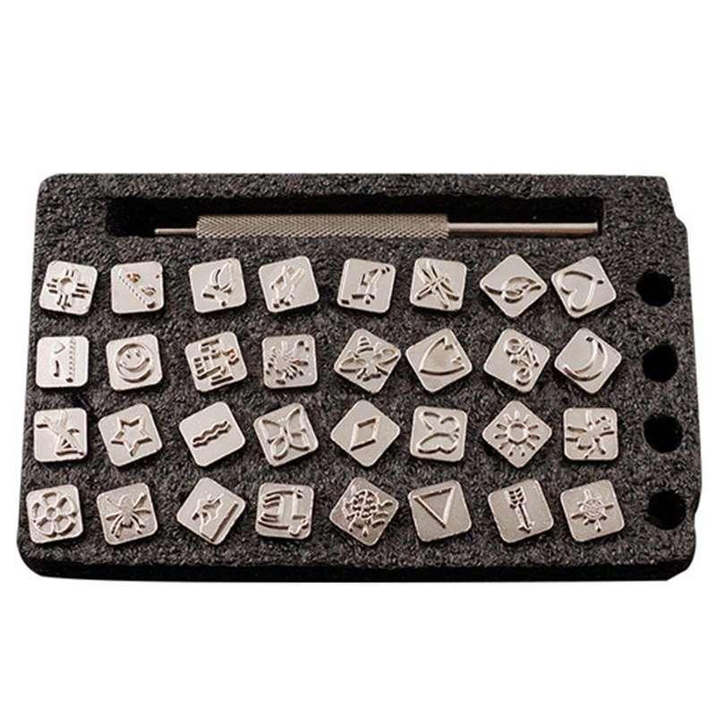 32pcs Leather Carving Insect Seal Indian Style Carving Tool