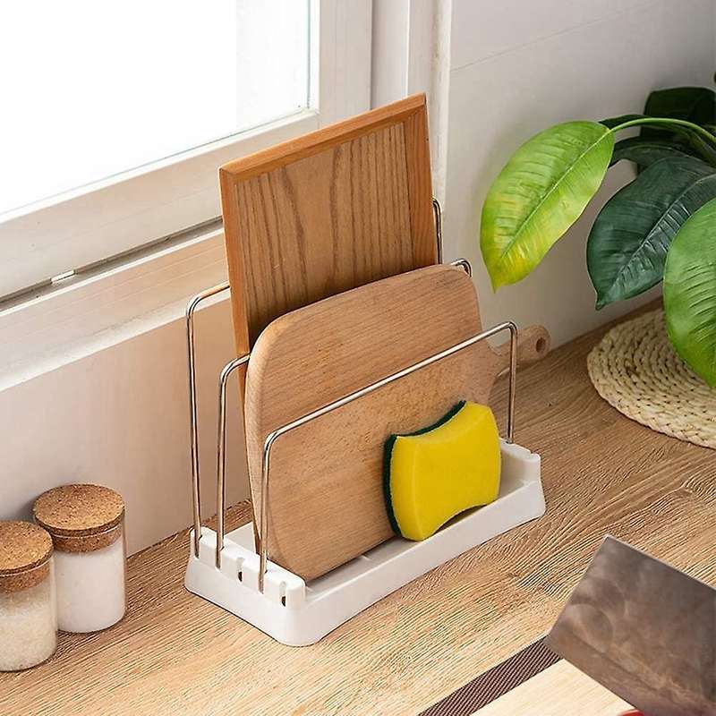 Cutting Boards Holder, Organizer Pantry Rack Bakeware Holder White