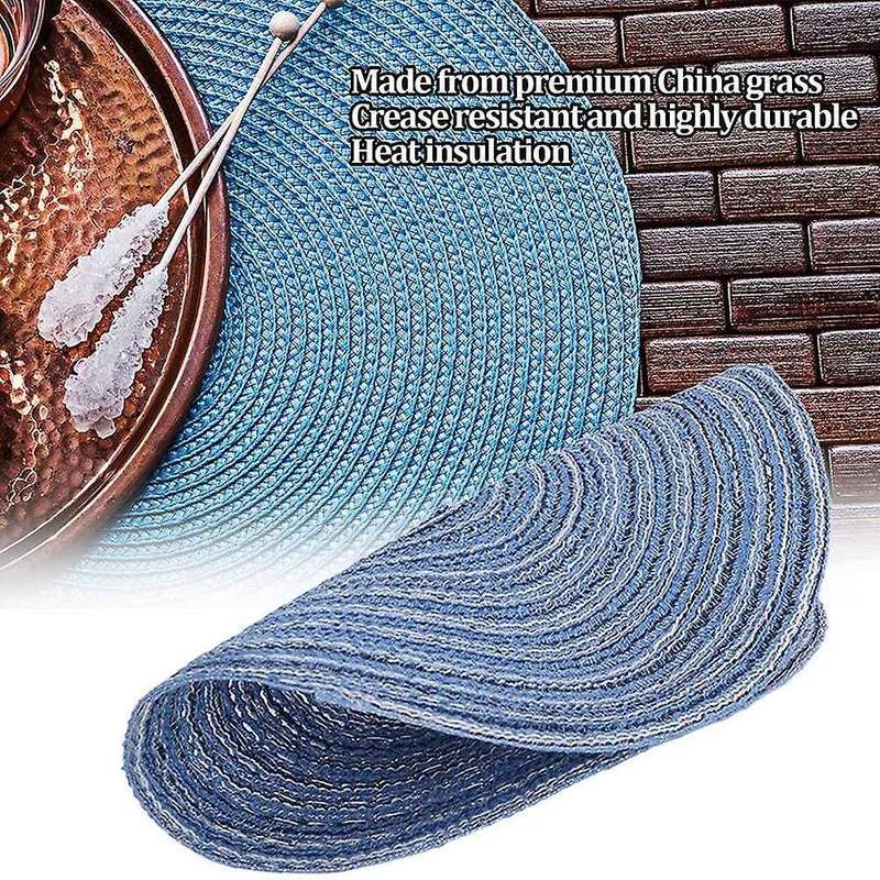 6pcs Pot Trivets Large Braided Woven Trivet Coaster,trivet Pad Blue