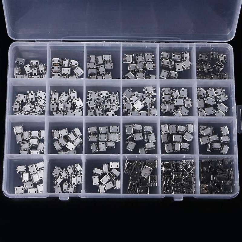 240pcs 24 Models Micro-usb Connector Socket Jack for Mp3/4/5