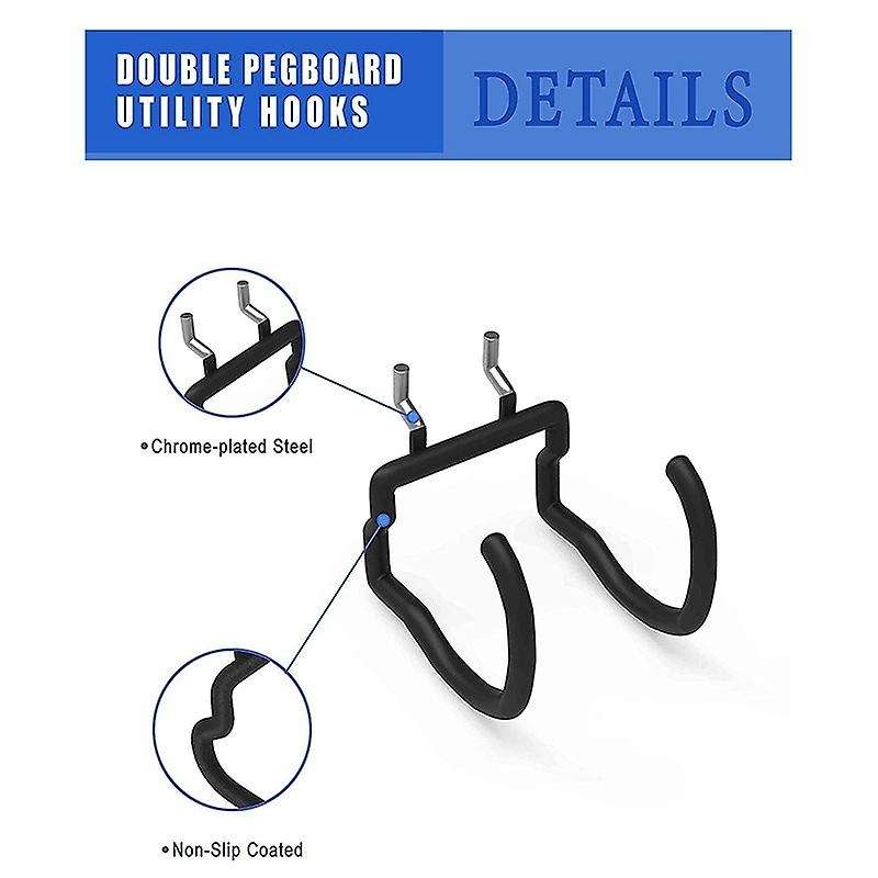 4pcs Pegboard Drill Holder Heavy Duty Hooks, Pegboard Double Hooks