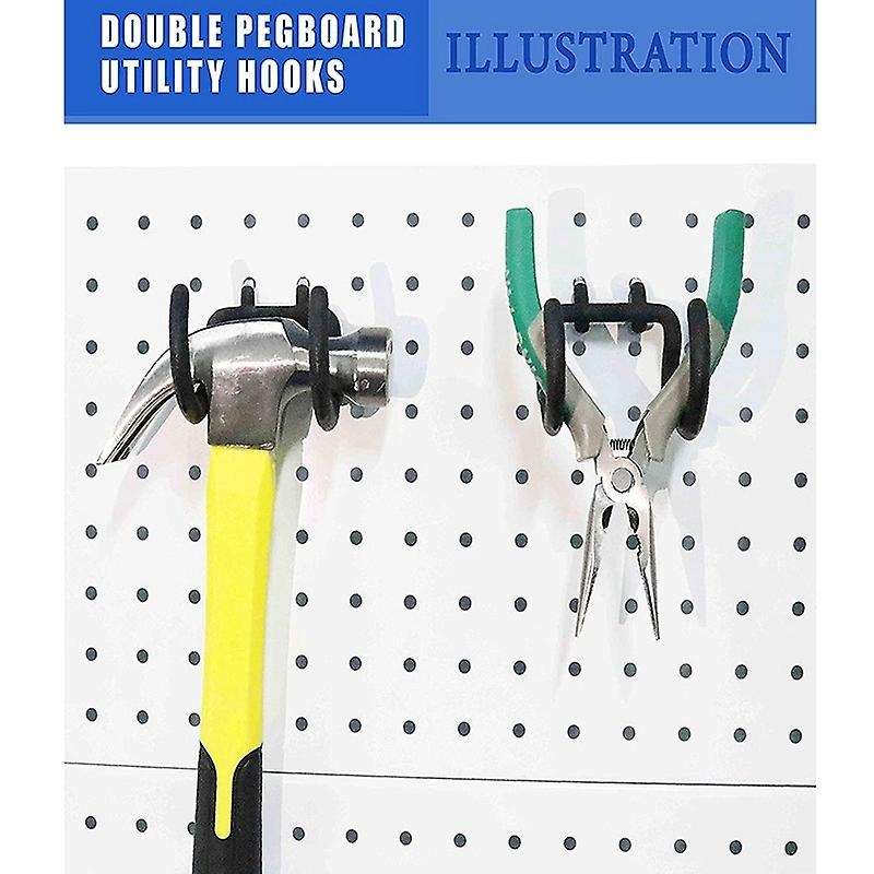4pcs Pegboard Drill Holder Heavy Duty Hooks, Pegboard Double Hooks