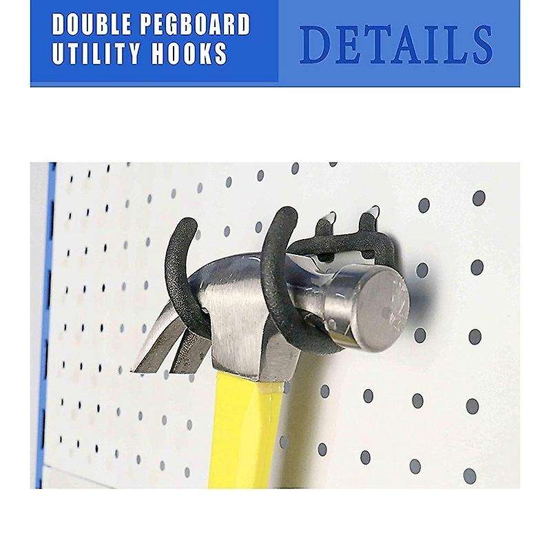 4pcs Pegboard Drill Holder Heavy Duty Hooks, Pegboard Double Hooks