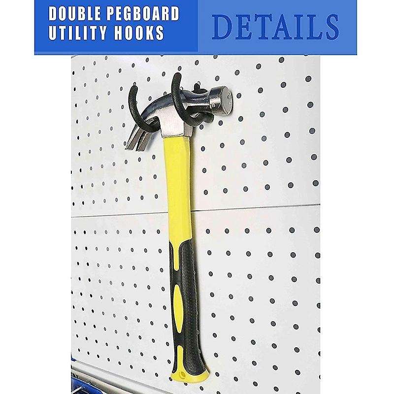 4pcs Pegboard Drill Holder Heavy Duty Hooks, Pegboard Double Hooks