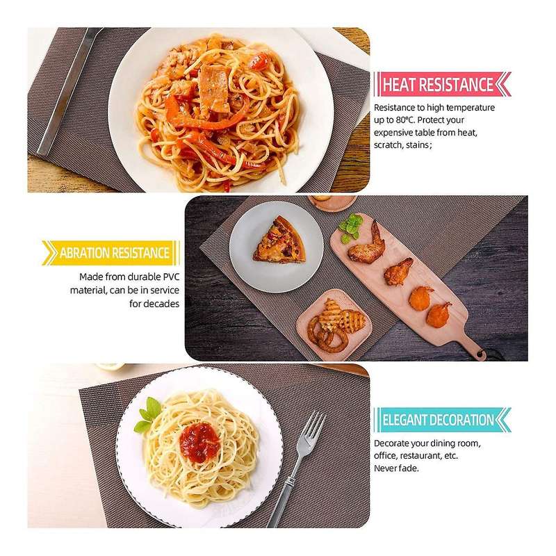 Placemats Of 6 Pcs Heat-resistant Stain-resistant Washable 18x12inch