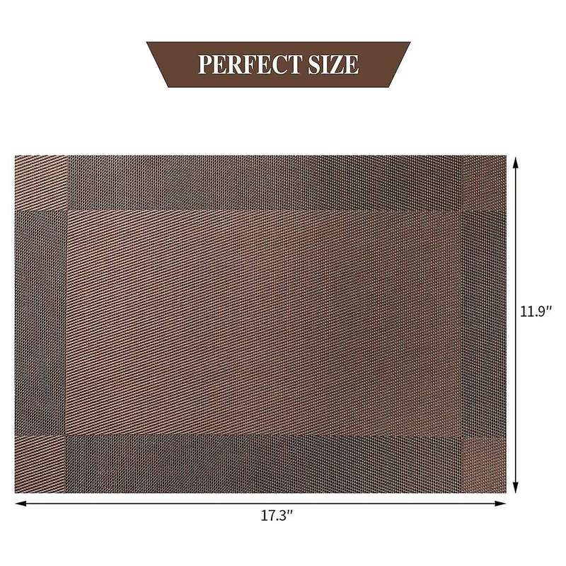 Placemats Of 6 Pcs Heat-resistant Stain-resistant Washable 18x12inch