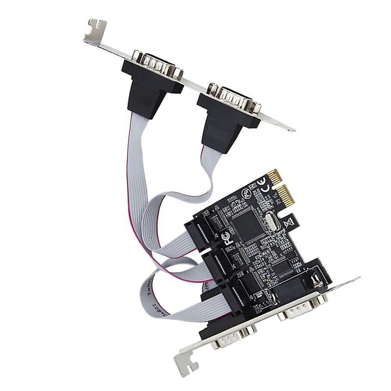 Pcie 4 Ports Serial Add On Card Multi Rs232 Db9 Com Expansion Riser