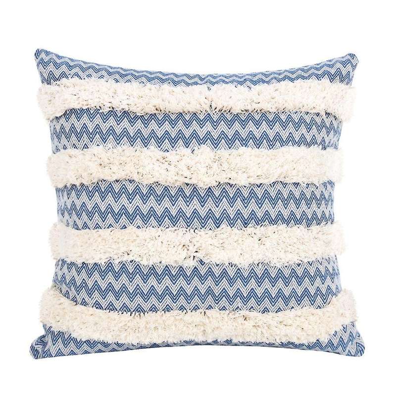 Boho Decorative Tufted Throw Pillow Covers Cotton Woven 18x18 Inch