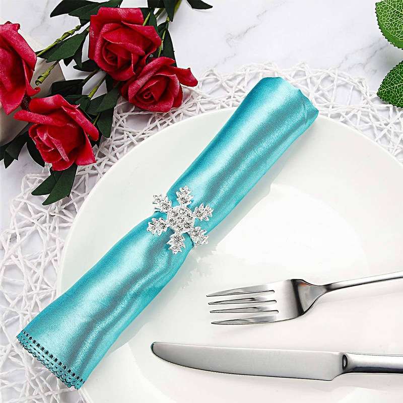 Christmas Snowflake Napkin Rings Holders for Christmas Parties 12pcs
