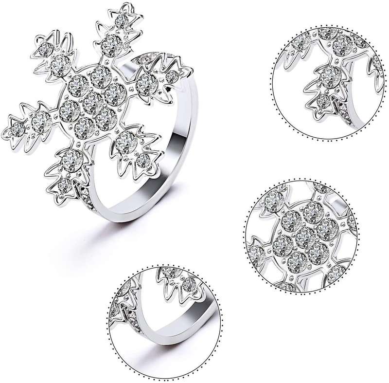 Christmas Snowflake Napkin Rings Holders for Christmas Parties 12pcs