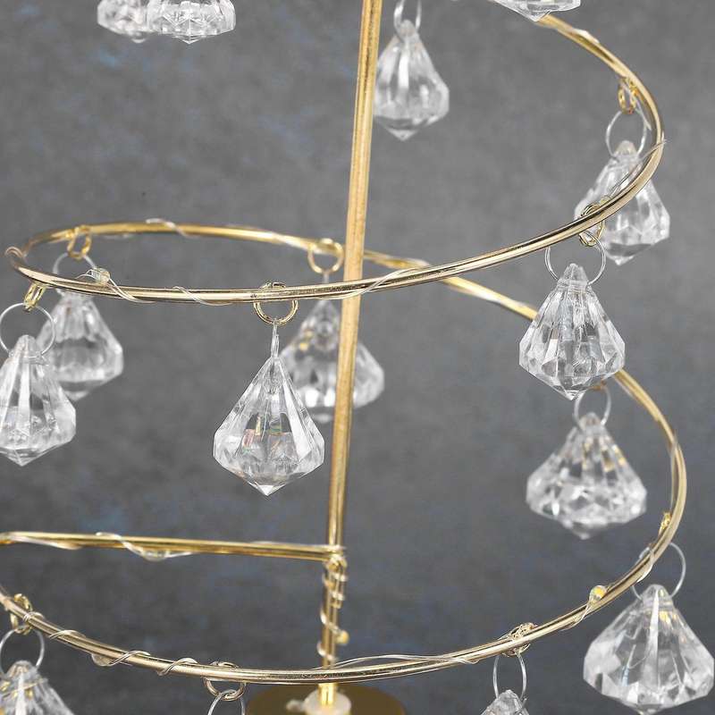 Led Crystal Christmas Tree Table Lamp Copper Line Night Light(warm)