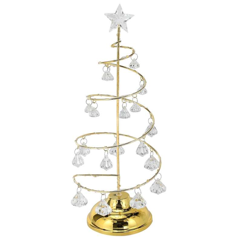 Led Crystal Christmas Tree Table Lamp Copper Line Night Light(warm)