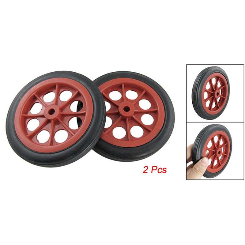 2 Pcs Replaceable Shopping Basket Cart 4.4 Inch Wheels Red Black