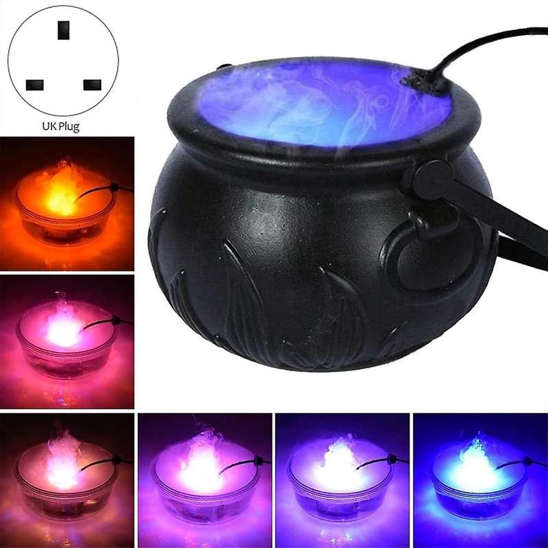 Halloween Witch Jar Cauldron Mist Maker Party Decoration Prop Uk Plug