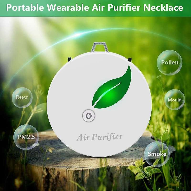 2pack Personal Air Purifier Necklace Mini Ionizer Negative Ion White