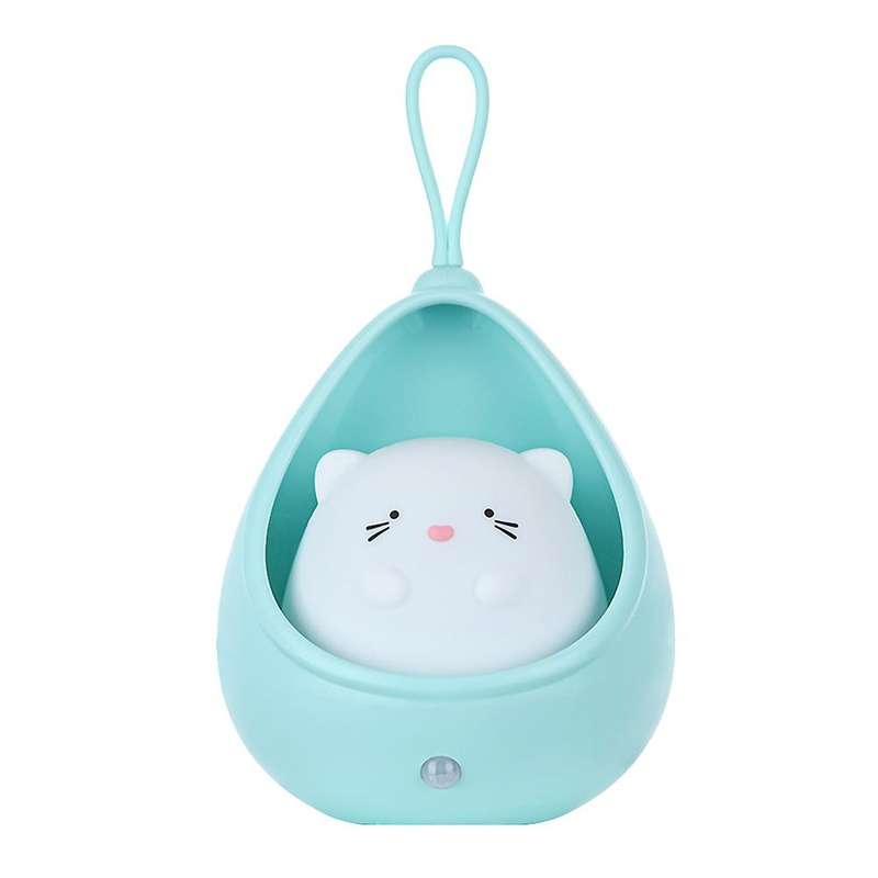 Led Night Light Sensor Control Cute Animal Human Induction Lamp Blue